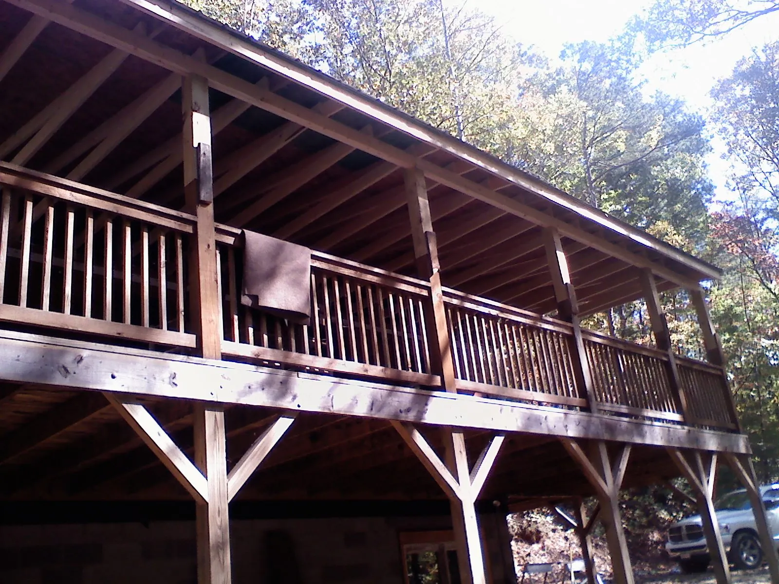 Timber framing under a new elevated porch and deck — Roof Leak Repair in Bleiblerville by Roofing Brothers